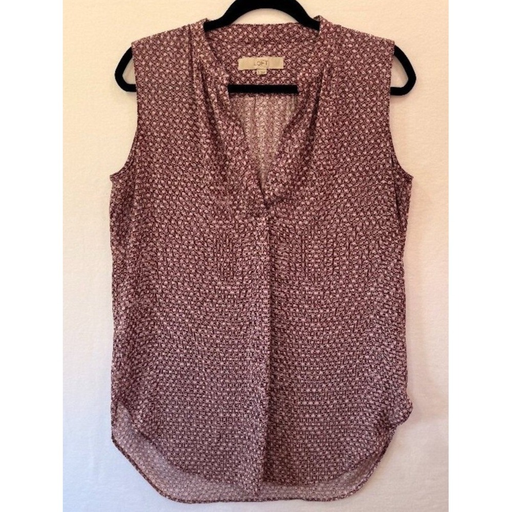 LOFT Sleeveless Printed Blouse Small Purple Floral